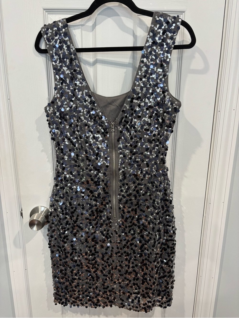 GUESS Silver Sequin Cocktail Dress